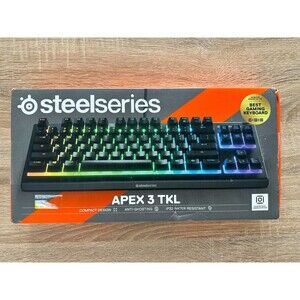 SteelSeries Apex 3 TKL RGB Gaming Keyboard, Water Resistant, Tenkeyless, Black